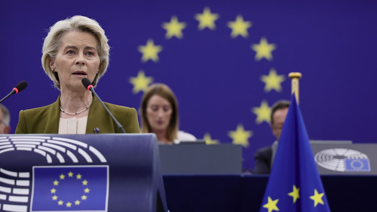Ursula von der Leyen comparece en el Parlamento Europeo.