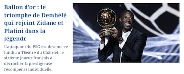 Dembélé, redimido: “Del infierno del Barça al Balón de Oro”