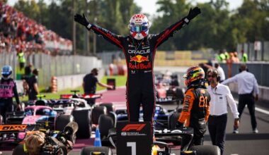 Max Verstappen celebra este domingo su victoria en Monza.