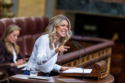 Yolanda Díaz, este miércoles durante su intervención en el Congreso. 