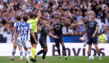 Huijsen, expulsado en el partido contra la Real Sociedad en Anoeta.