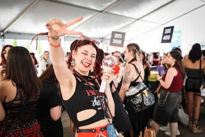 Celia, fan de Stray Kids, espera para entrar al concierto, el pasado 22 de julio. 