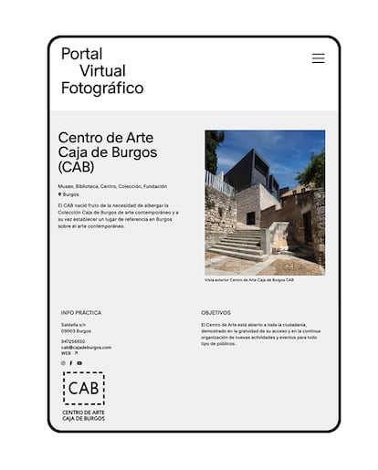 Información sobre el Centro de Arte Caja de Burgos en el Portal Virtual Fotográfico.