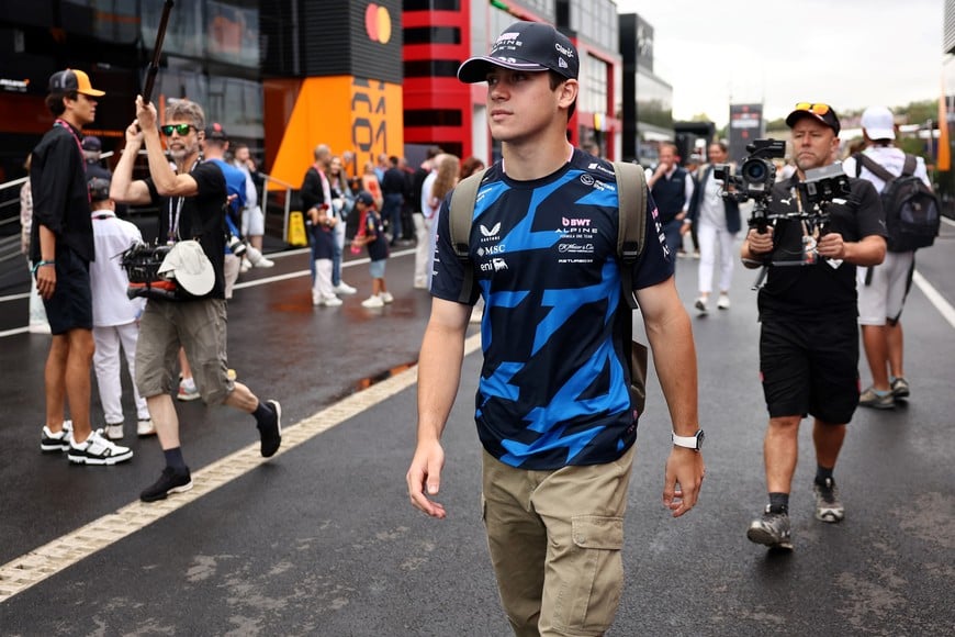 Formula One F1 - Hungarian Grand Prix - Hungaroring, Budapest, Hungary - August 3, 2025
Alpine's Franco Colapinto arrives ahead of the race REUTERS/Jakub Porzycki