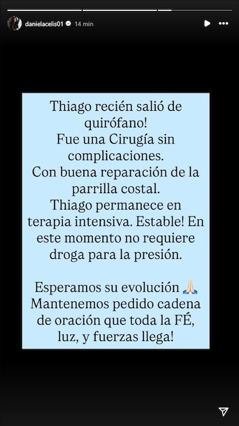 El posteo de Daniela luego