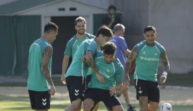 Ricardo, con trabajo específico en el gimnasio, ausencia en la sesión del Betis preparando el viaje a Bulgaria