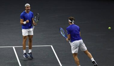 Carlos Alcaraz y Casper Ruud en la Laver Cup 2025. Foto: Getty