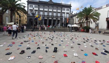 Acto de apoyo al pueblo de Palestina en la plaza de Santa Ana, en Las Palmas de Gran Canaria