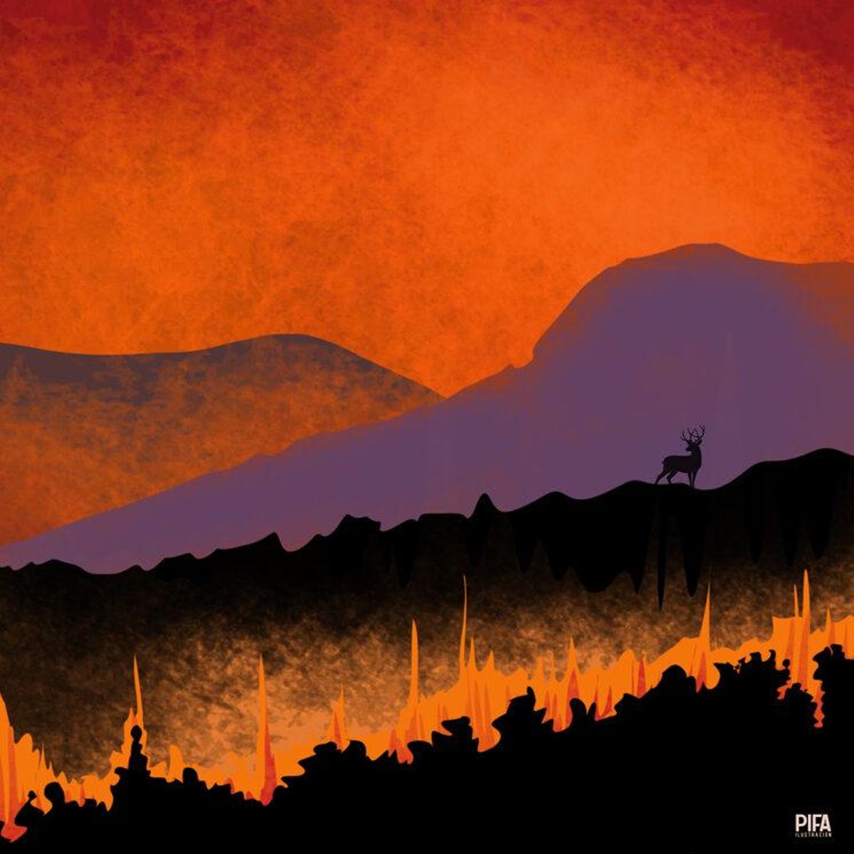 Ilustración del libro 'Sierra quemada'.