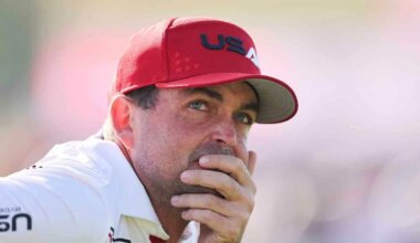 Keegan Bradley, durante el domingo de individuales de la Ryder Cup.
