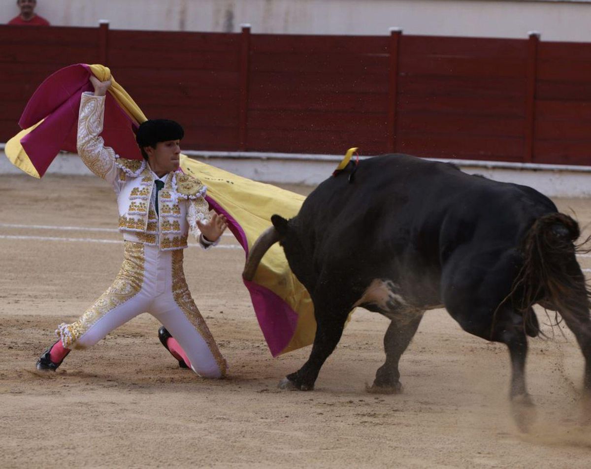 Trigueros a Puerta Gayola en el toro de su alternativa. | ENRIQUE SOLER