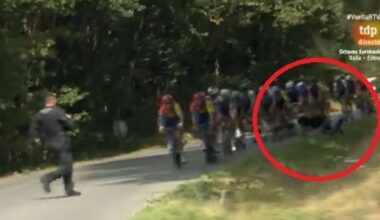 Un manifestante propalestino provoca una caída en la fuga a 50 kilómetros de meta