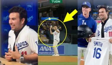 ¡Checo Pérez 'debuta' en Grandes Ligas! Así le fue en el Dodger Stadium | TUDN Fórmula 1