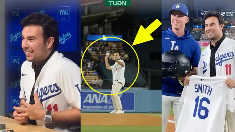 ¡Checo Pérez 'debuta' en Grandes Ligas! Así le fue en el Dodger Stadium | TUDN Fórmula 1
