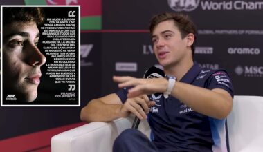 La Fórmula 1 publicó una entrevista de una hora a Franco Colapinto