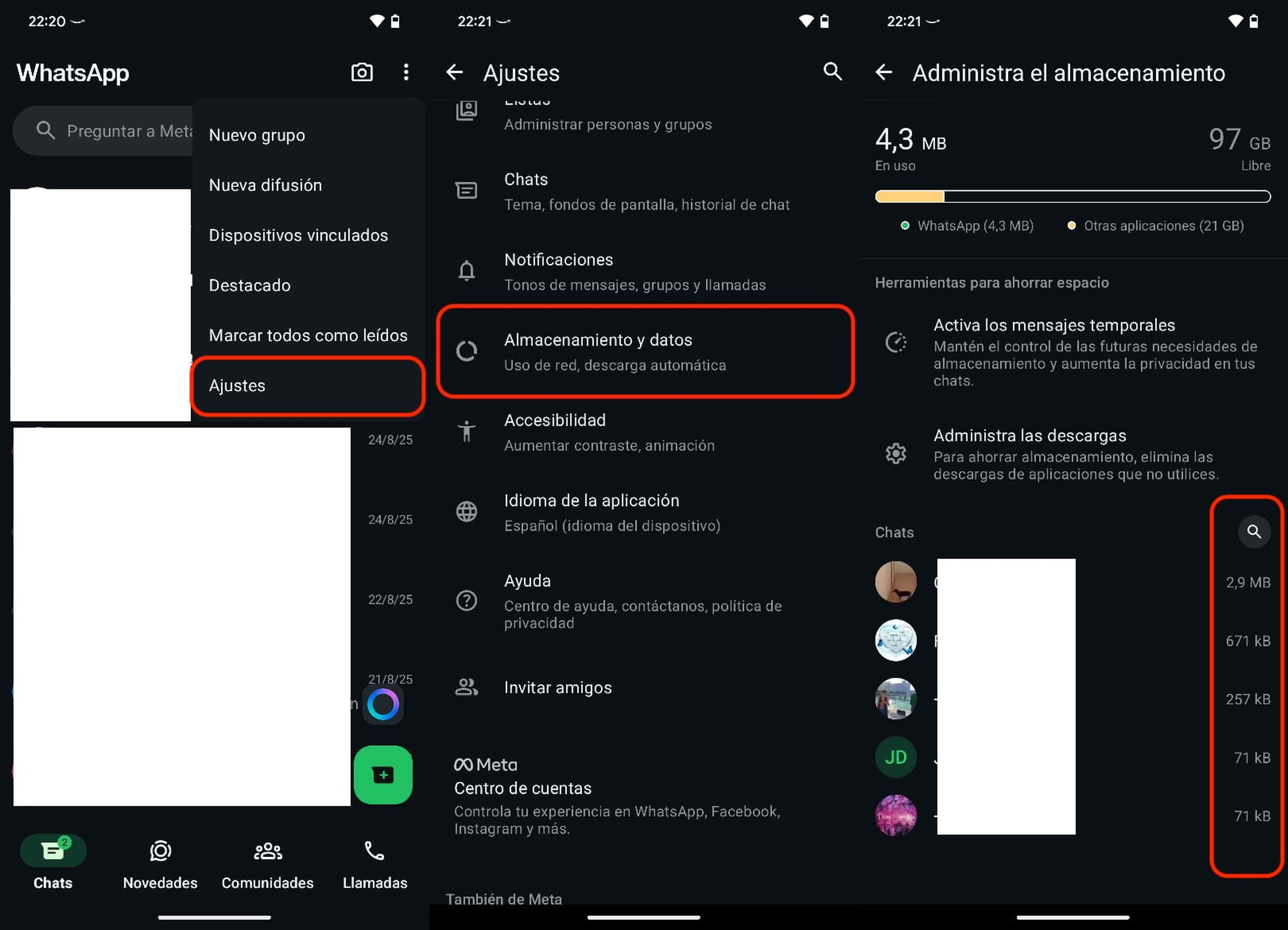 Cómo encontrar y vaciar la papelera de WhatsApp