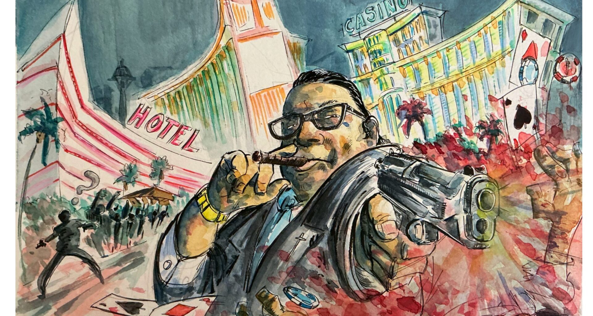 Con Mario Puzo en Las Vegas