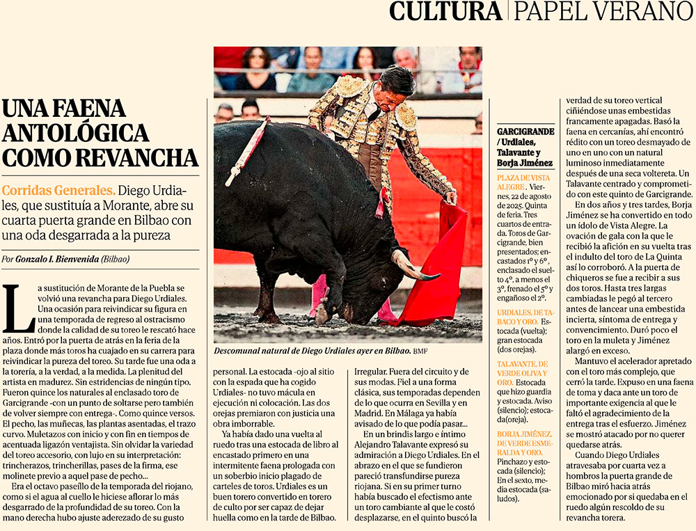 El Club Cocherito concede a Gonzalo I. Bienvenida el “Premio Desteñido“ a la mejor crónica taurina y a Emilio Méndez el “Premio Cecilio” a la mejor fotografía de las Corridas Generales de Bilbao – suertematador.com