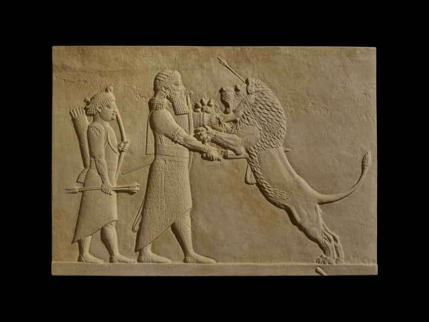 Asurbanipal matando al león simboliza la fuerza y el valor del rey