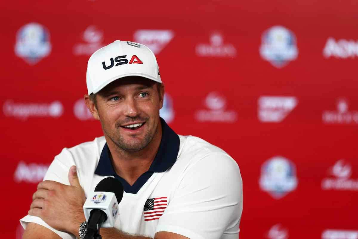 Bryson DeChambeau, hoy en Bethpage durante su atención a los medios.