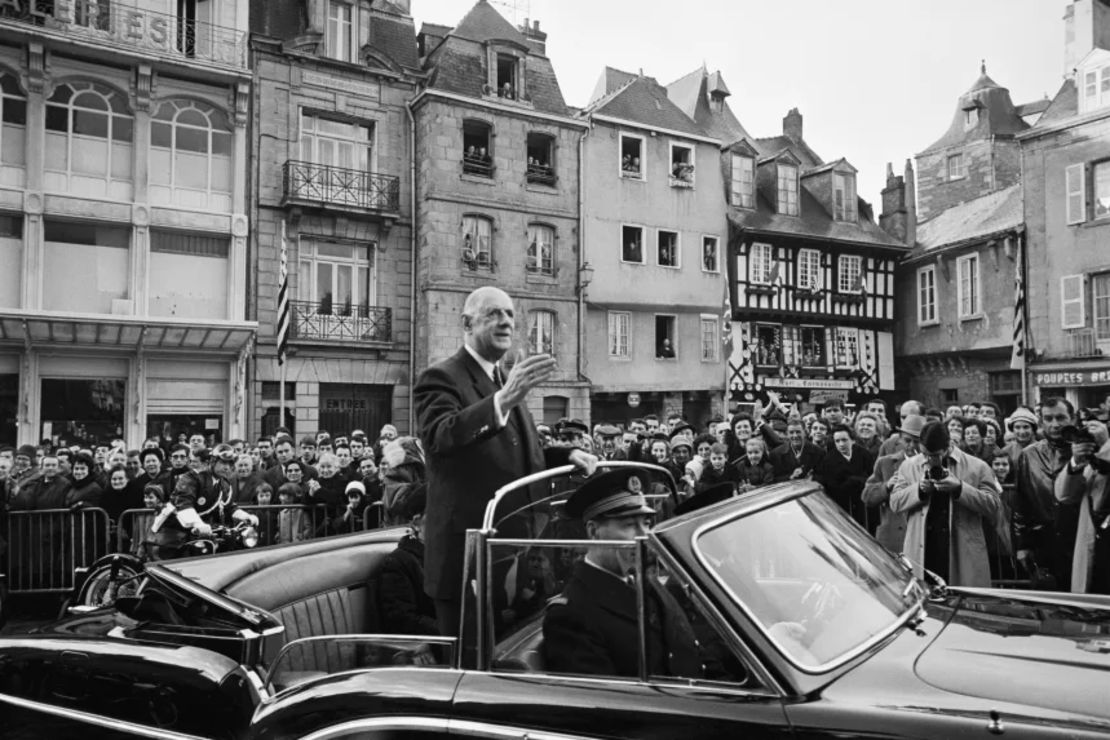 El presidente de Francia, Charles de Gaulle, visita Bretaña, en 1969.