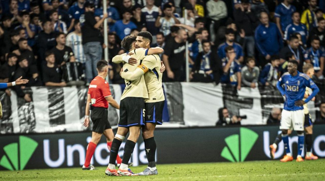 A un buen Real Oviedo le sobra el segundo tiempo ante el Barça