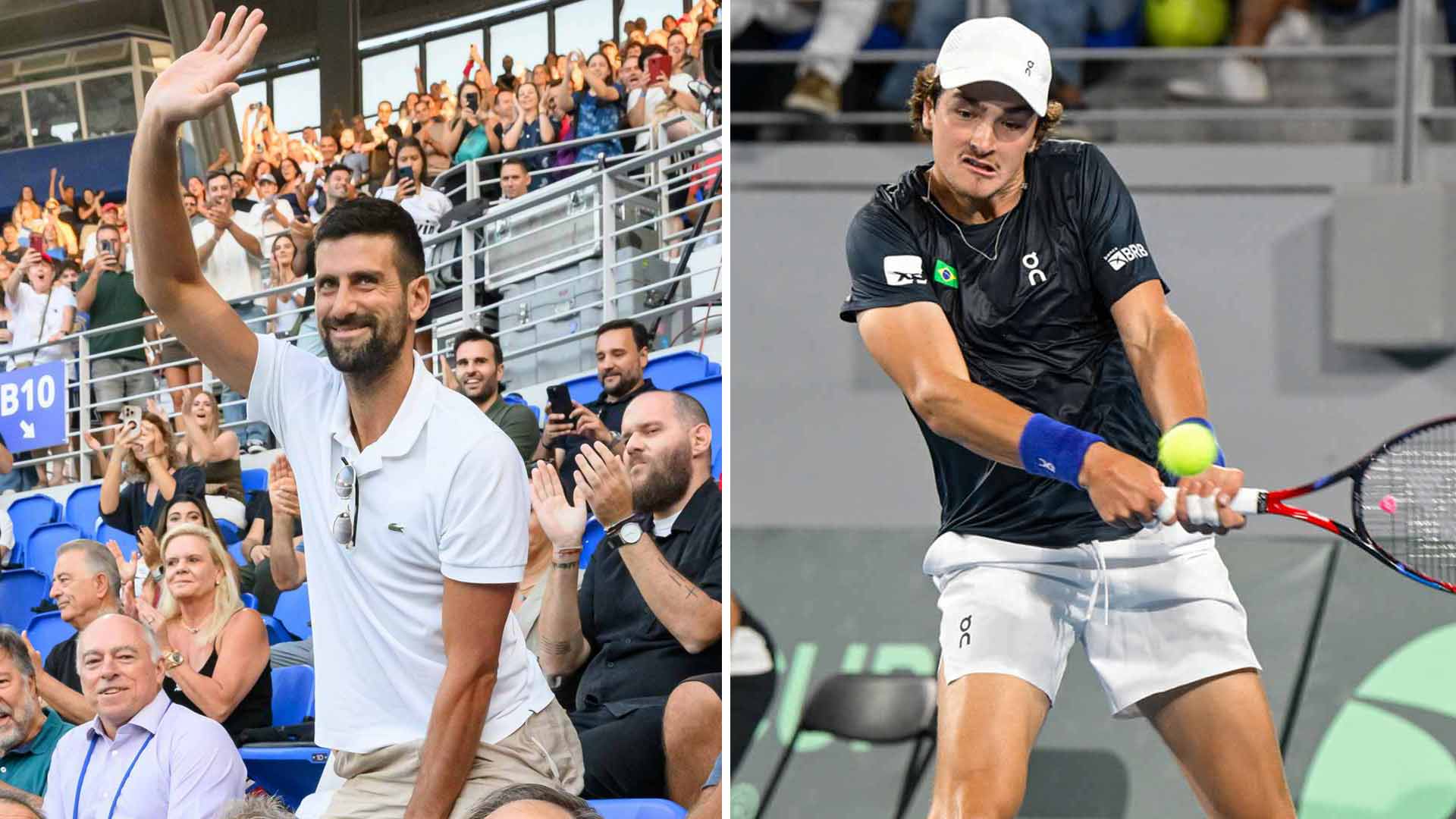 Novak Djokovic fue uno de los fans de la serie de Copa Davis disputada en Grecia el fin de semana.