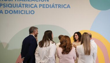 La presidenta Isabel Díaz Ayuso en la presentación del balance de la Unidad de Hospitalización Pediátrica a Domicilio del Hospital Niño Jesús