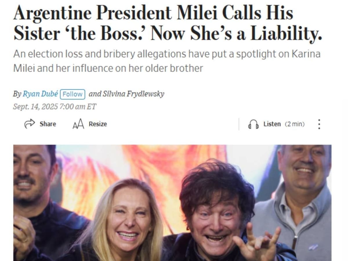 Duros análisis de Financial Times y The Wall Street Journal: de “la mayor crisis” a definir a Karina como “un problema”