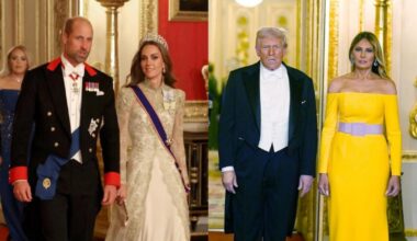 Kate Middleton deslumbra a Trump en la cena de gala y Melania se acuerda de Isabel II