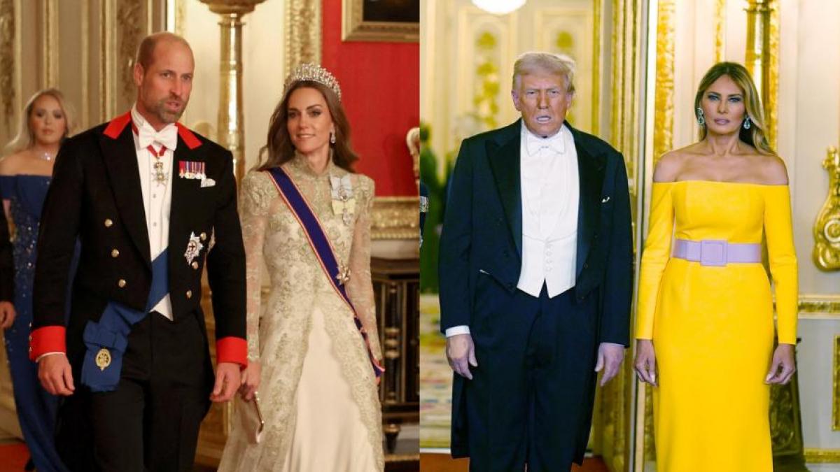 Kate Middleton deslumbra a Trump en la cena de gala y Melania se acuerda de Isabel II