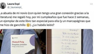 La abuela de su novio le regala un libro y le deja una nota a boli que es de Premio Nobel de Literatura