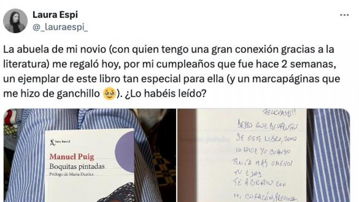 La abuela de su novio le regala un libro y le deja una nota a boli que es de Premio Nobel de Literatura