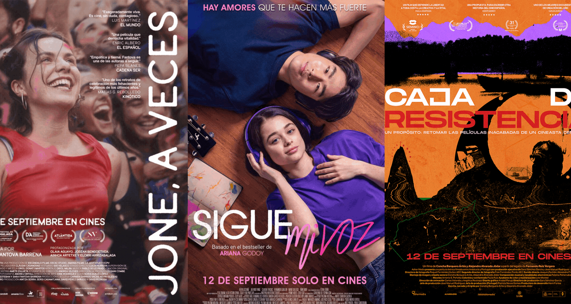 Estrenos de la semana en cines: 'Sigue mi voz', 'Jone, a veces' y 'Caja de resistencia'