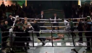¡Vergonzoso! Función de boxeo termina en batalla campal con un expeleador de UFC conmocionado por el hijo de su rival