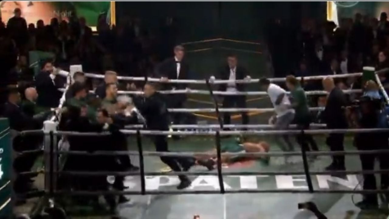 ¡Vergonzoso! Función de boxeo termina en batalla campal con un expeleador de UFC conmocionado por el hijo de su rival