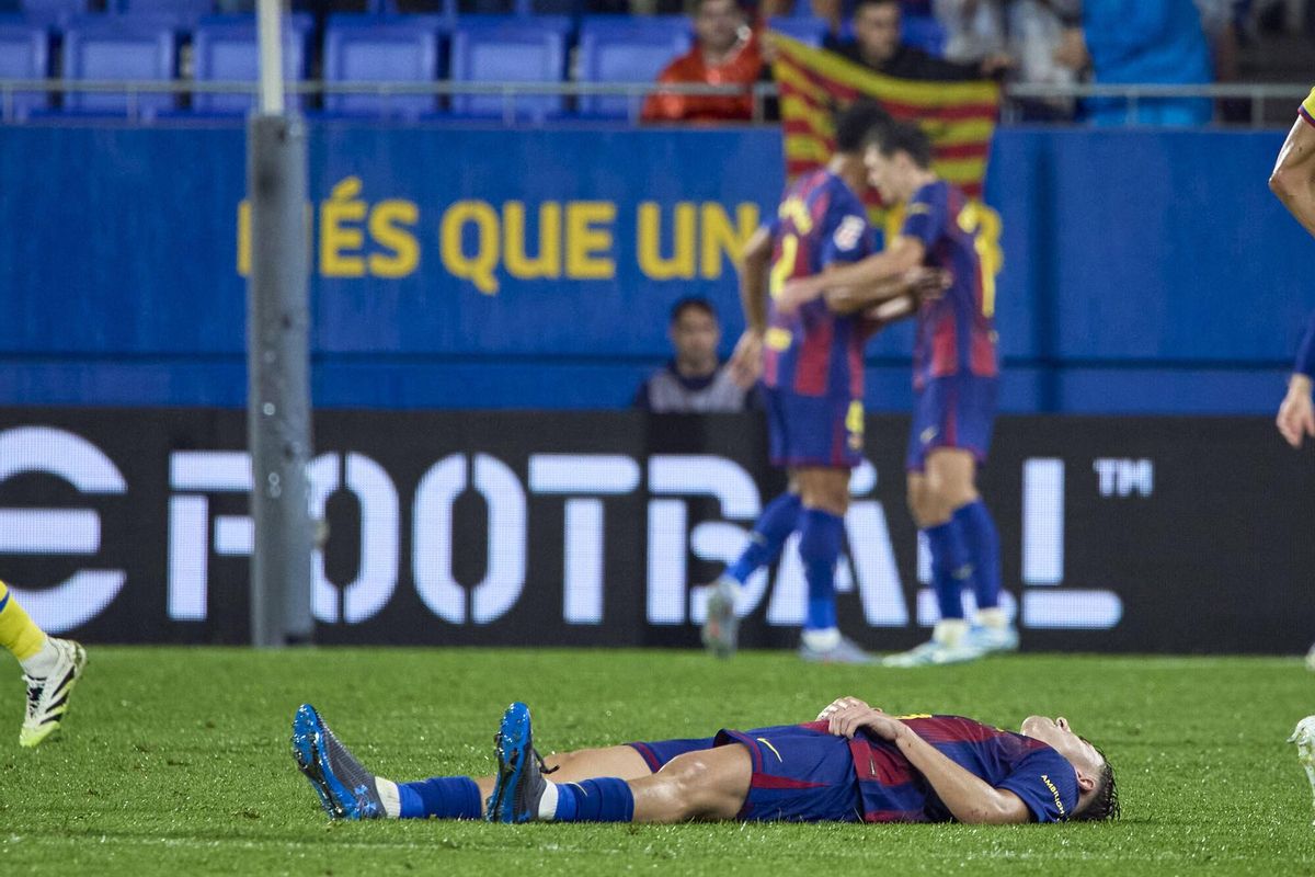 Fermín López quedó tendido en el suelo al final del encuentro ante el Getafe