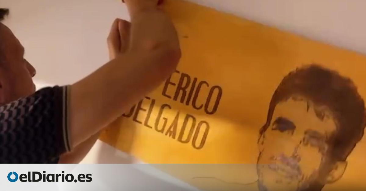 la Ciclería de Zaragoza quita su placa y coloca una bandera palestina