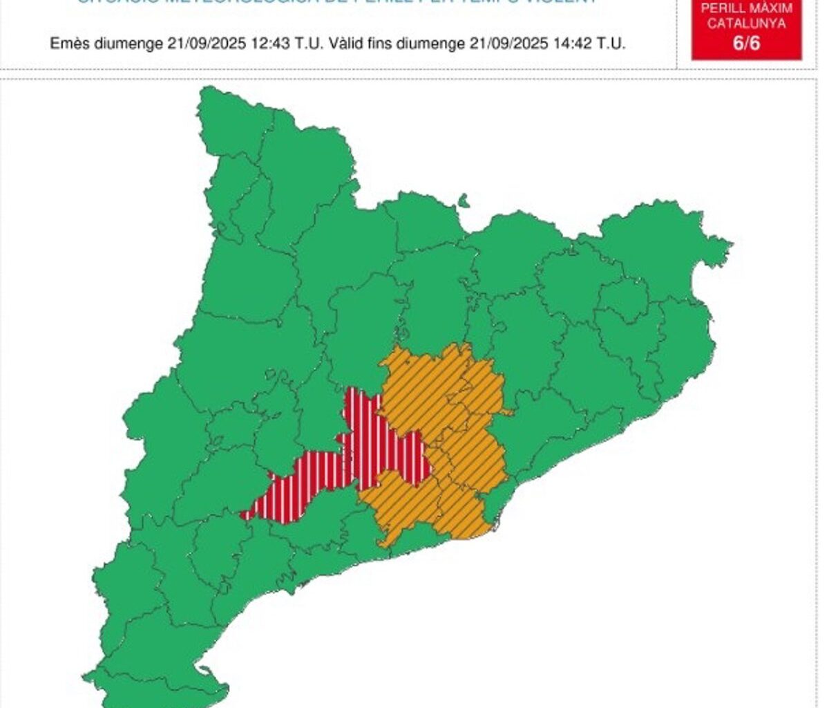 Meteocat emite un aviso por tiempo violento en 7 comarcas de Barcelona y Tarragona