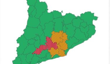 Meteocat emite un aviso por tiempo violento en 7 comarcas de Barcelona y Tarragona