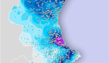 Las lluvias descargan con intensidad en La Safor y superan los 200 l/m2 en Gandia