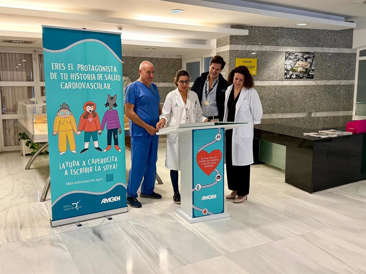 Un libro interactivo de gran formato promueve la salud cardiovascular en el Virgen del Rocío de Sevilla