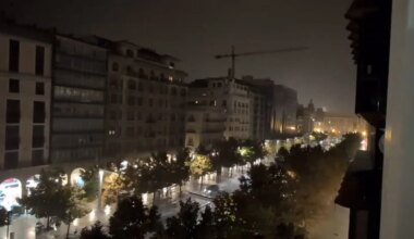 Fuerte tormenta en Zaragoza y granizo en algunos pueblos de Teruel: Aragón, en alerta