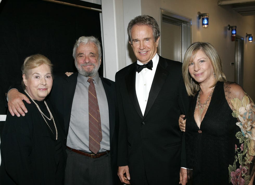 marilyn bergman, stephen sondheim, warren beatty and barbra streisand. **exclusive** ***exclusive*** (photo by mathew imaging/filmmagic)