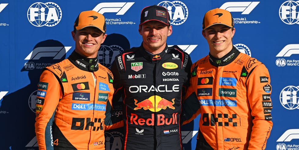 lando norris, max verstappen y oscar piastri