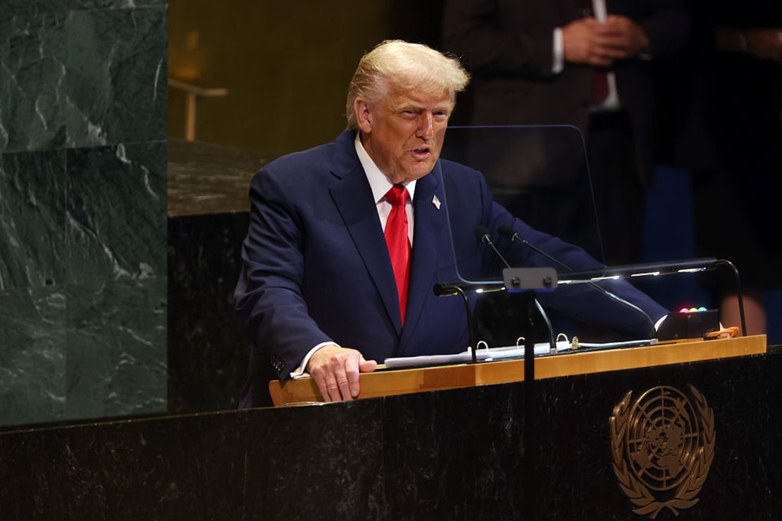 El presidente de Estados Unidos, Donald Trump, habla ante la Asamblea General de la ONU el martes 23 de septiembre de 2025.