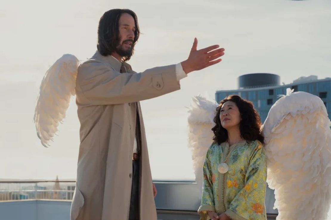 Keanu Reeves y Sandra Oh en 