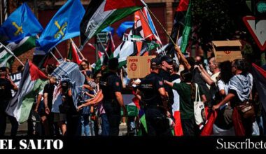 Palestina | Nuevas protestas, cortes de carretera y detenciones en la llegada de La Vuelta a Asturies - El Salto