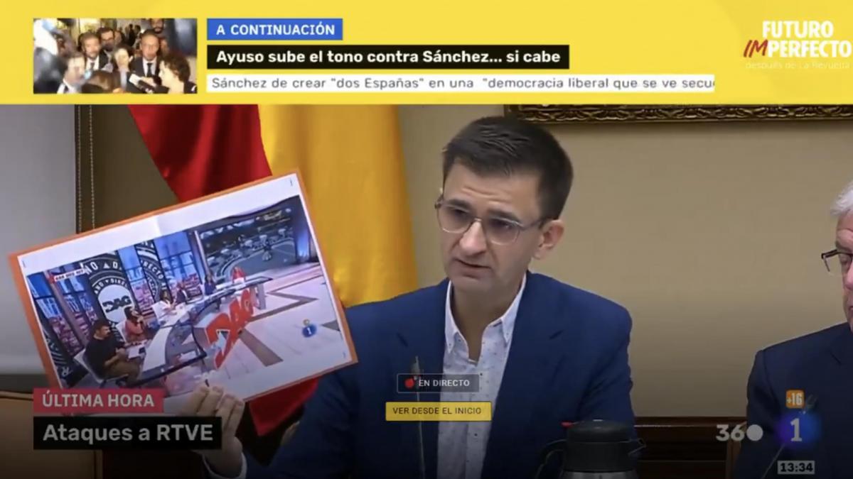 una de un plató de TVE y otra de Telemadrid