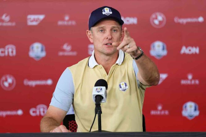 Justin Rose, durante la rueda de prensa de este miércoles en Bethpage.